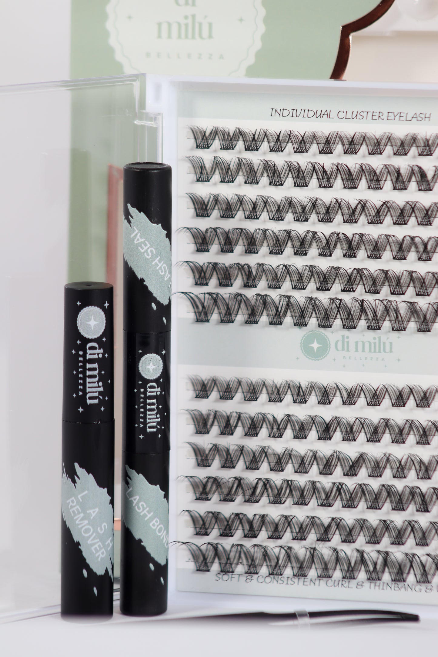 Kit Bunny, pestañas punto a punto, mirada natural, 260 puntos, pegante y sellador, aplicador precisión