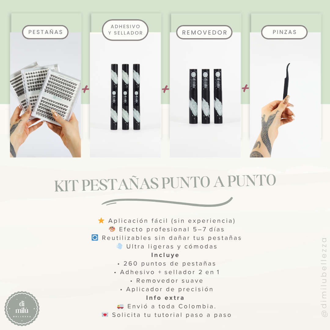 Kits Pestañas Punto a Punto 💓